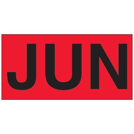 Bsc Preferred 3 x 6'' - ''JUN'' Fluorescent Red Months of the Year Labels BUY00024159